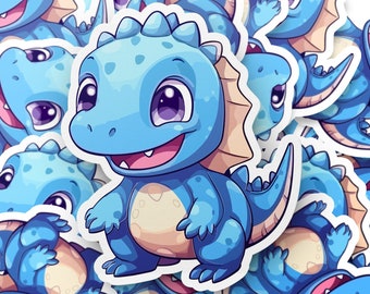 Cute Kawaii dinosaur Sticker - Cute Dinosaur sticker for Laptops, Notebooks,  journals, water bottles and More, dinosaur fan sticker