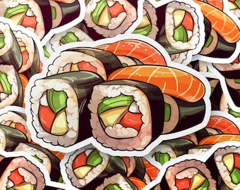 Adesivo Sushi Roll - Divertente adesivo Sushi per bottiglie d'acqua, laptop e altro ancora