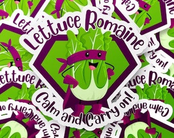 Trocadilho engraçado com vegetais, adesivo de alface, adesivo de vegetais, adesivo de super-herói, adesivo para laptop, adesivo para diário, adesivo para garrafa de água, ideia de presente