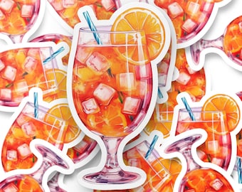 Aquarel Aperol Spritz Sticker - Cocktail Sticker - Dranksticker