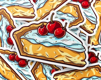 Adesivo Cherry Pieslice - Adesivo Slice of Pie per laptop, bottiglie d'acqua e altro