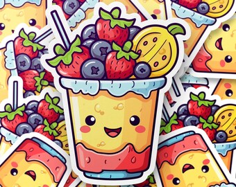 Adesivo per frullato di frutta Kawaii - carino e divertente per laptop, bottiglie d'acqua e altro ancora
