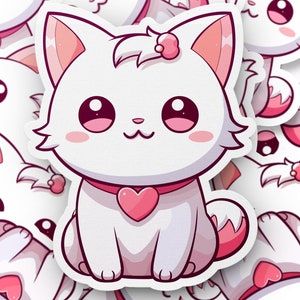 Cute Kawaii Cat Sticker - Fun and Adorable Kitten Sticker for Scrapbooks,Journals, laptops, water bottles and Crafts