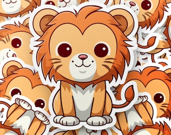 Kawaii Lion Sticker - Schattige schattige Kawaii - Charmante dierensticker - Leuke sticker voor notebooks, laptops en scrapbooking