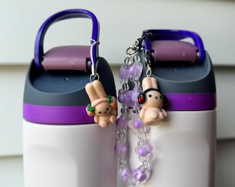 Chaveiro Miffy | Fones de ouvido de coelho com frutas, presente kawaii