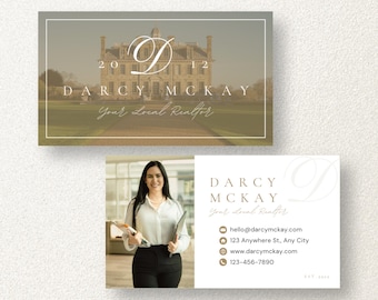 Modern Canva Business Card Template • Minimalist Realtor Branding (Instant Download)