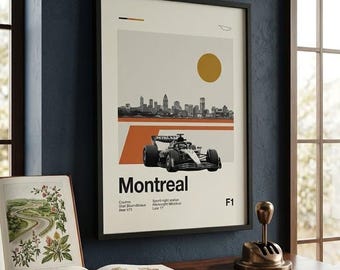 Montreal F1 Poster, Formula 1 Minimalist Wall Art, Modern Race Car Print (Digital Download)