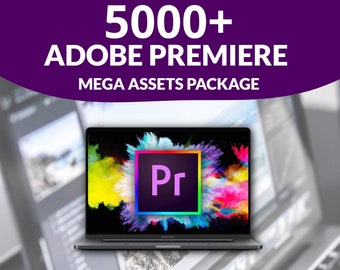 Adobe Premiere Mega Package : plus de 5 000 ressources premium pour les créateurs de contenu. Transitions, Mouvements, Histoires Animées, Sons...