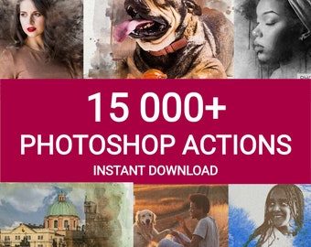 Oltre 15.000 azioni di Photoshop, pacchetto Premium di progettazione grafica (download immediato)