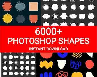6000+ Photoshop Shapes For Graphic Designers | Adobe Photoshop PREMIUM Collection |  INSTANT DOWNLOAD