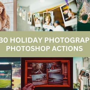 130 Holiday Photograph Photoshop Actions For Graphic Designers | Adobe Photoshop Premium Package | INSTANT DOWNLOAD