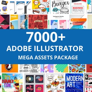 7000+ Adobe Illustrator Assets MEGA Package : Actifs premium pour les graphistes TÉLÉCHARGEMENT INSTANTANÉ