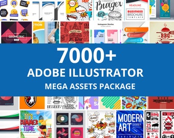 7000+ Adobe Illustrator Assets MEGA Package : Actifs premium pour les graphistes TÉLÉCHARGEMENT INSTANTANÉ