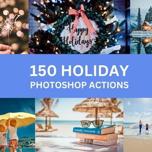 150 Holiday Actions For Graphic Designers | Adobe Photoshop Premium Package | INSTANT DOWNLOAD
