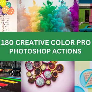 180 Creative Color Pro Photoshop Actions For Graphic Designers | Adobe Photoshop Premium Package | INSTANT DOWNLOAD