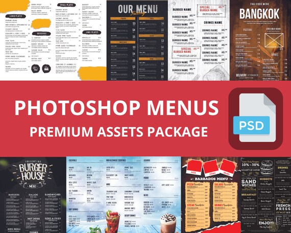 Photoshop Menu Templates: Restaurant Cafe Designs (PSD)