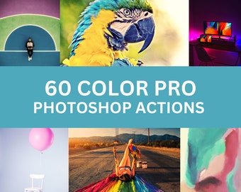 60 Color Pro Photoshop Actions For Graphic Designers | Adobe Photoshop Premium Package | INSTANT DOWNLOAD