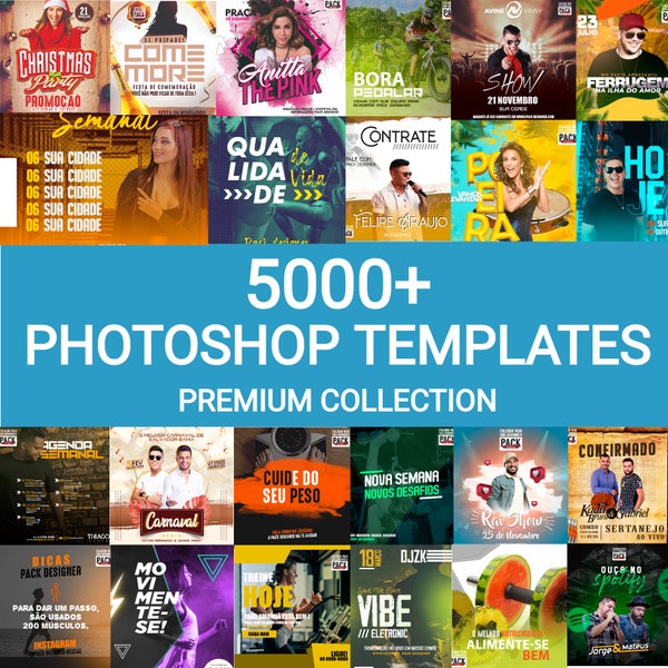 5000+ Photoshop Templates For Graphic Designers | Adobe Photoshop PREMIUM Package |  INSTANT DOWNLOAD