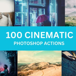 100 Cinematic Photoshop Actions For Graphic Designers | Adobe Photoshop Premium Package | INSTANT DOWNLOAD