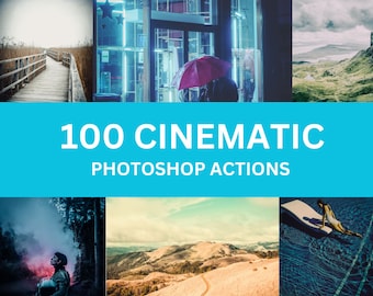 100 Cinematic Photoshop Actions For Graphic Designers | Adobe Photoshop Premium Package | INSTANT DOWNLOAD