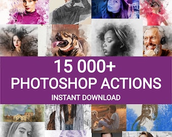 Oltre 15.000 azioni Photoshop per grafici / Pacchetto Adobe Photoshop MEGA / DOWNLOAD IMMEDIATO