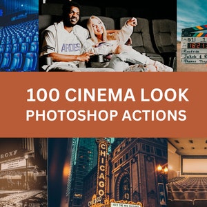 100 Cinema Look Photoshop Actions For Graphic Designers | Adobe Photoshop Premium Package | INSTANT DOWNLOAD