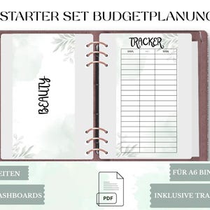 Starter Set Budget Planning Beginner Tracker Dashboards Savings Challenges A6 PDF Download Envelope Method