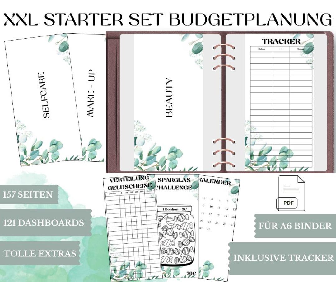 157 Pages Budget Planning Cover Sheets XXL Starter Set Dashboards ...