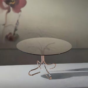 スモークガラストップのヴィンテージクロームサイドテーブル