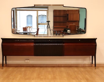 Mid-Century Credenza by Osvaldo Borsani, Mahogany Rosewood Onyx, Italy, 1950s