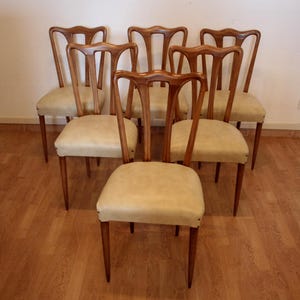 Set of 6 mid-century modern chairs, Italy, 1960