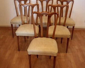 Set of 6 Mid Century Modern CHINOISERIE Dining Chairs After JAMES