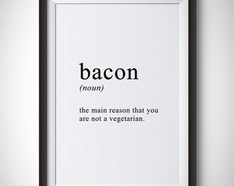 Bacon Definition A4 Poster Print