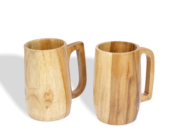 Wooden Cup handmade from Teakwood, Wooden Mug for Warm or Cold Liquids | Food Safe PU Polish | 0.2L