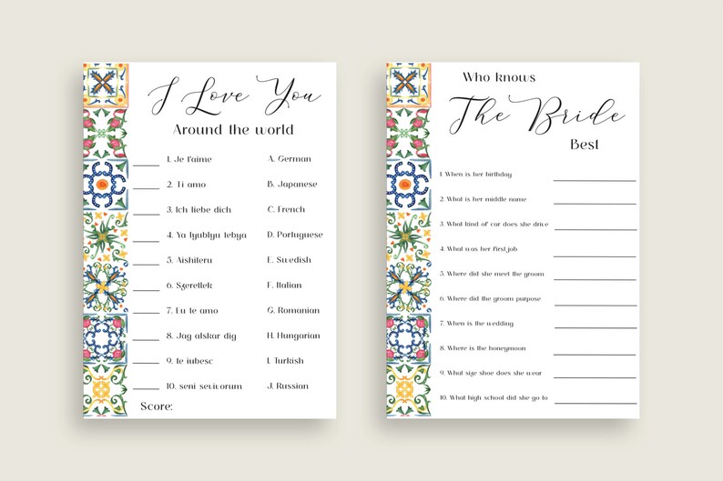 Spanish Bridal Shower Invitation, Spanish Tile Theme, Mexican Bridal ...