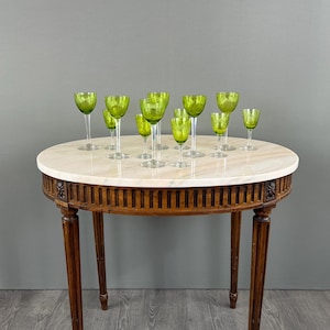 Antikes Baccarat Grünes Kristallglas Set, 20