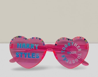 Customised Harry Styles concert glasses with holographic font and gems