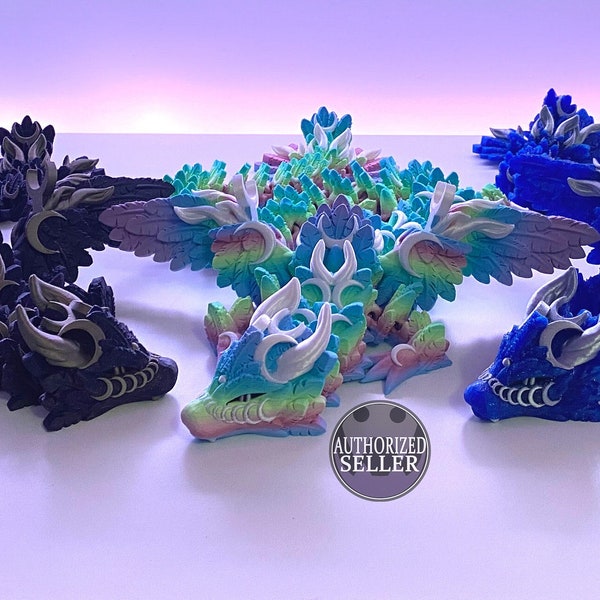 Lunar Dragon - Fidget Toy/Articulating Dragon - Crystal Dragon