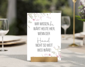 Cyfrowy znak ślubny Pamiątkowy plakat A4 z napisem „Gdyby niebo nie było tak daleko”