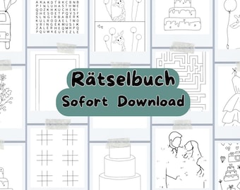 Puzzle book with wedding motifs || Download activity, guest gift, children's puzzle book for weddings | PDF download |