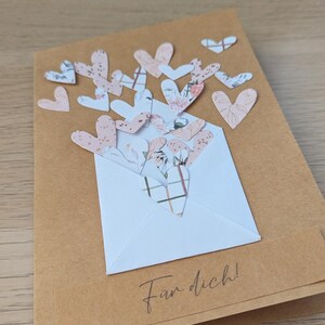Geburtstagskarte, Grußkarte, Geschenk, Herzen, 3D, für dich, Wichteln, weihnachtsfeier, Geburtstag, Aufmerksamkeit, Geldgeschenk
