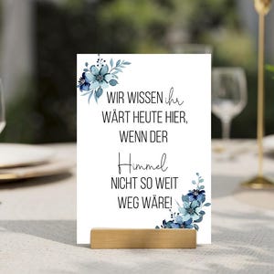 Digital Wedding Sign Keepsake &quot;If heaven weren&#39;t so far away&quot; Celebration Decoration Remembrance Deceased Poster A4