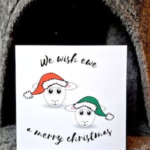 auguriamo alla pecora un buon Natale/cartolina di buon Natale/pecora/cartolina di Natale gallese punny/personalizzata/carta vuota