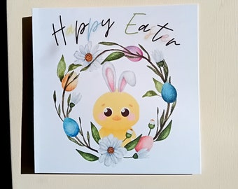Easter card | Happy Easter | Easter | Happy Easter card | Easter Chick | Easter Holidays | Easter eggs | Easter Wreath | Cute Easter card