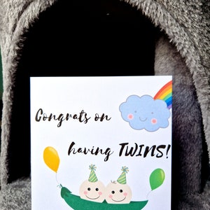 Gefeliciteerd met het hebben van een tweeling | Tweelingen | Nieuwe aankomst | Nieuwe baby | Viering | Gepersonaliseerd | Lege kaart