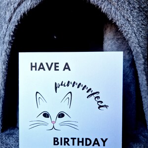 Have a purrrfect birthday | Birthday card | Cat lovers | Cat card | Personalised | Blank inside