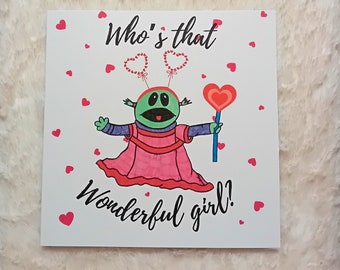 Valentine's Day card | Who's that wonderful girl? | Nanalan | Meme | Valentine's card for Him | Valentine's card for Her | Anniversary card