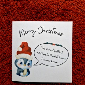 Joyeux Noël carte | Bébé pingouin | Poussin pingouin | Carte de Noël | Carte festive | Carte de Noël | Salutations de saison | Jolie carte de Noël