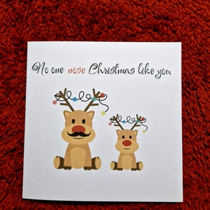 Niemand heeft zo'n neus voor Kerstmis als jij | Rendieren | Kerstkaart | Vrolijke kerstkaart | Feestelijke kaart | Grappige kerstkaart | Kerst woordspeling