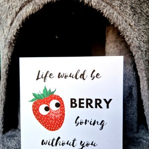 La vita sarebbe BERRY noiosa senza di te / Carta di formaggio / Carta di gioco di parole / Apprezzamento / Solo perché / Anniversario / Carta personalizzata / Carta bianca
